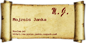 Mojzsis Janka névjegykártya